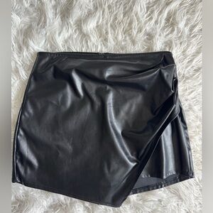 Black Faux Leather Mini Skirt